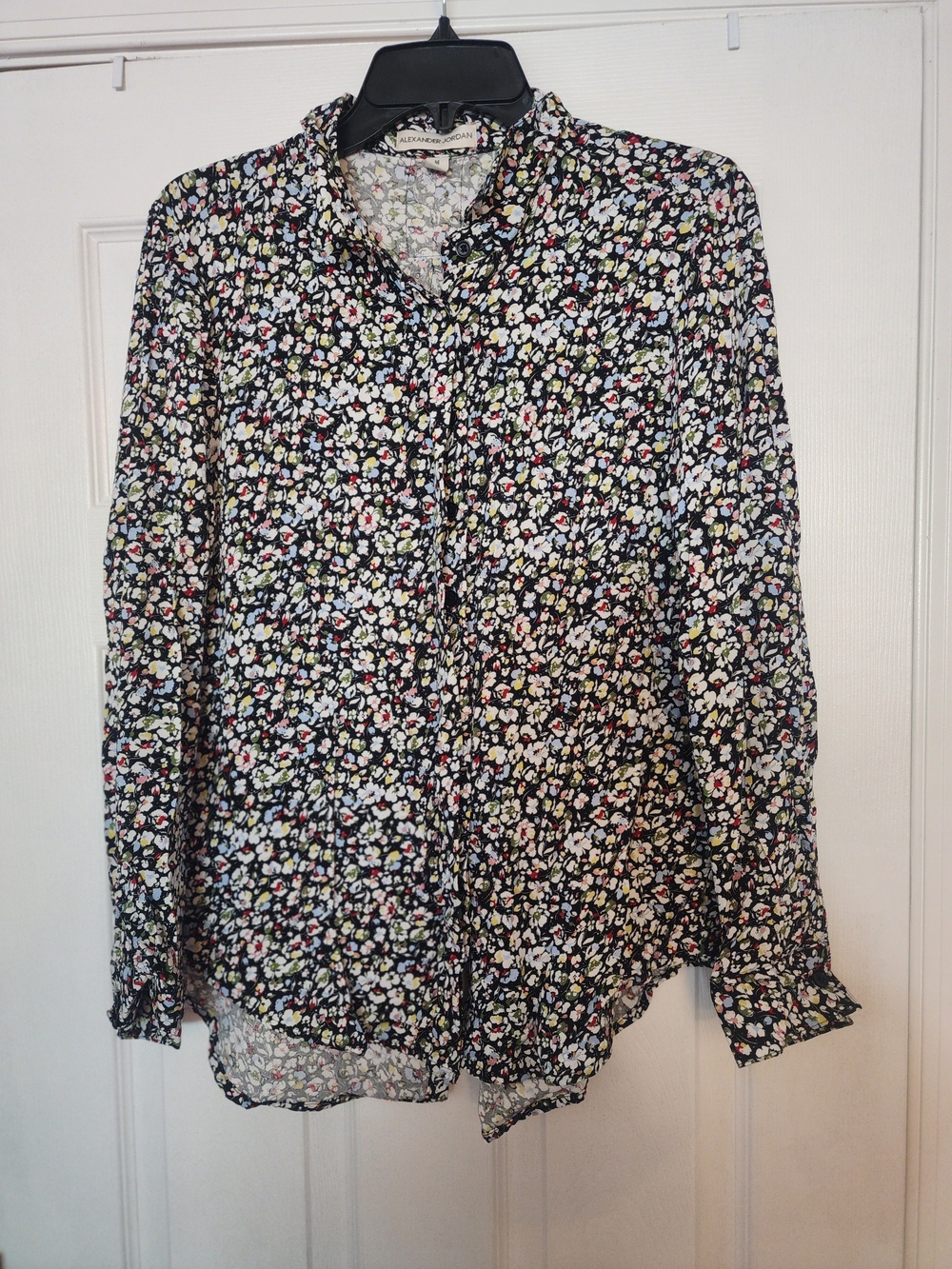 Floral Pleat Front Blouse - Black Multi